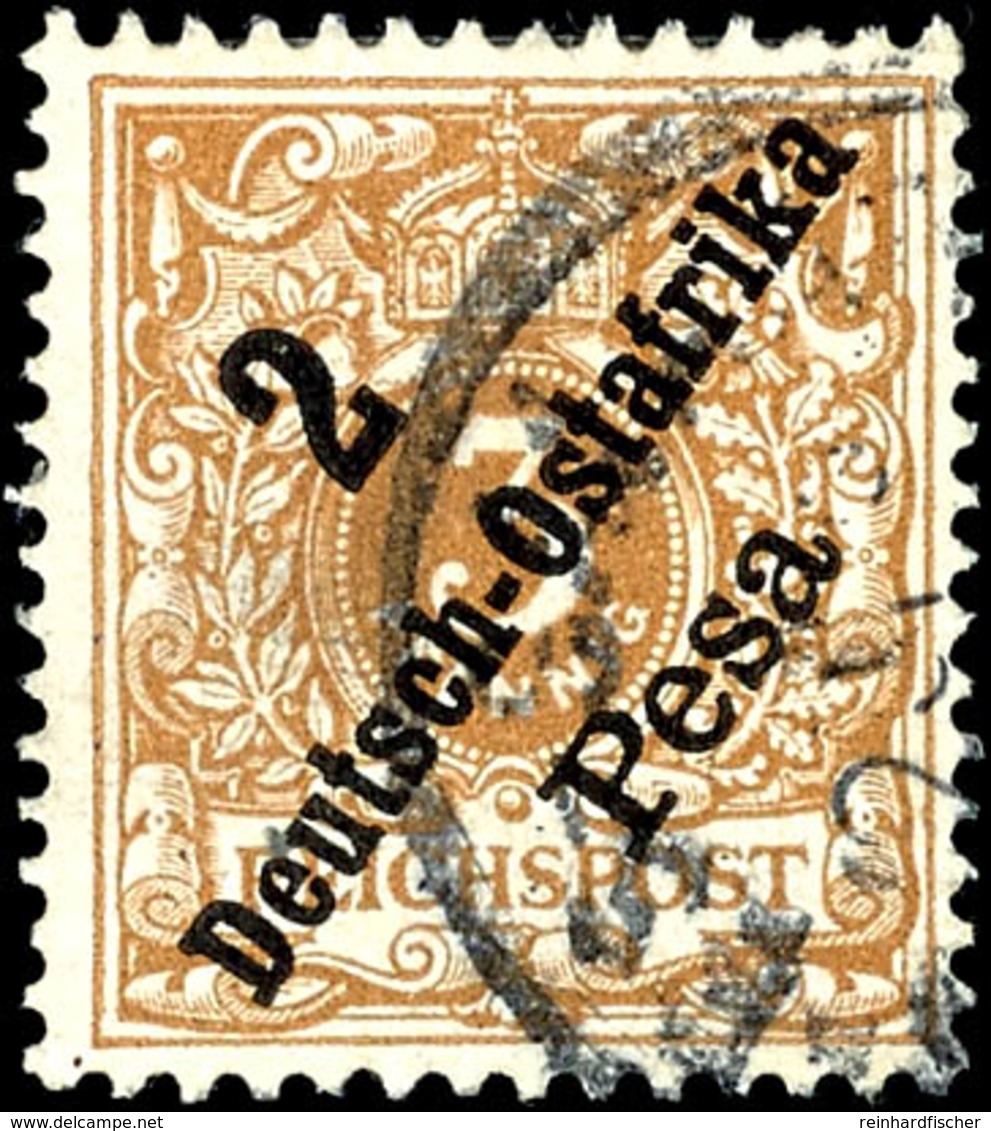 2 Pesa Auf 3 Pf Hellocker Tadellos Gestempelt, Fotobefund Dr. Hartung: "einwandfrei", Mi. 500.-, Katalog: 6e O - German East Africa