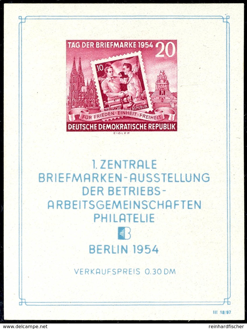 Block Briefmarkenausstellung Mit Plattenfehler III Tadellos Postfrisch, Gepr. Weigelt BPP, Mi. 350.-, Katalog: Bl.10III  - Altri & Non Classificati