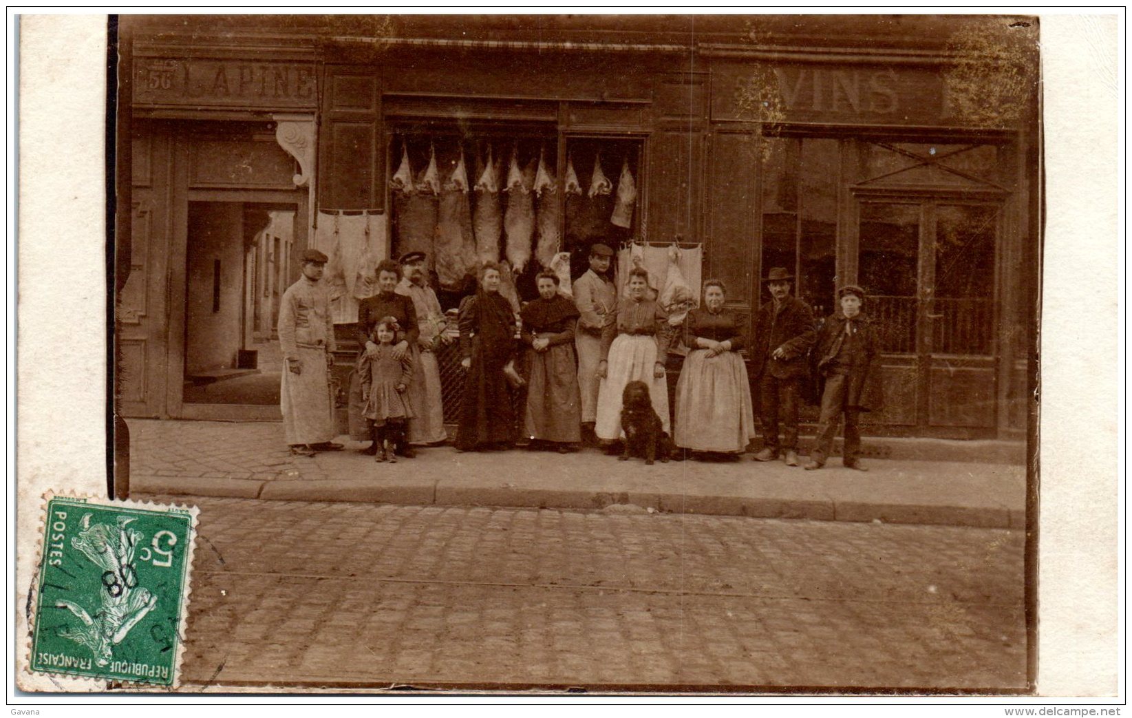 Boucherie - Carte-photo Non Située - Photographie