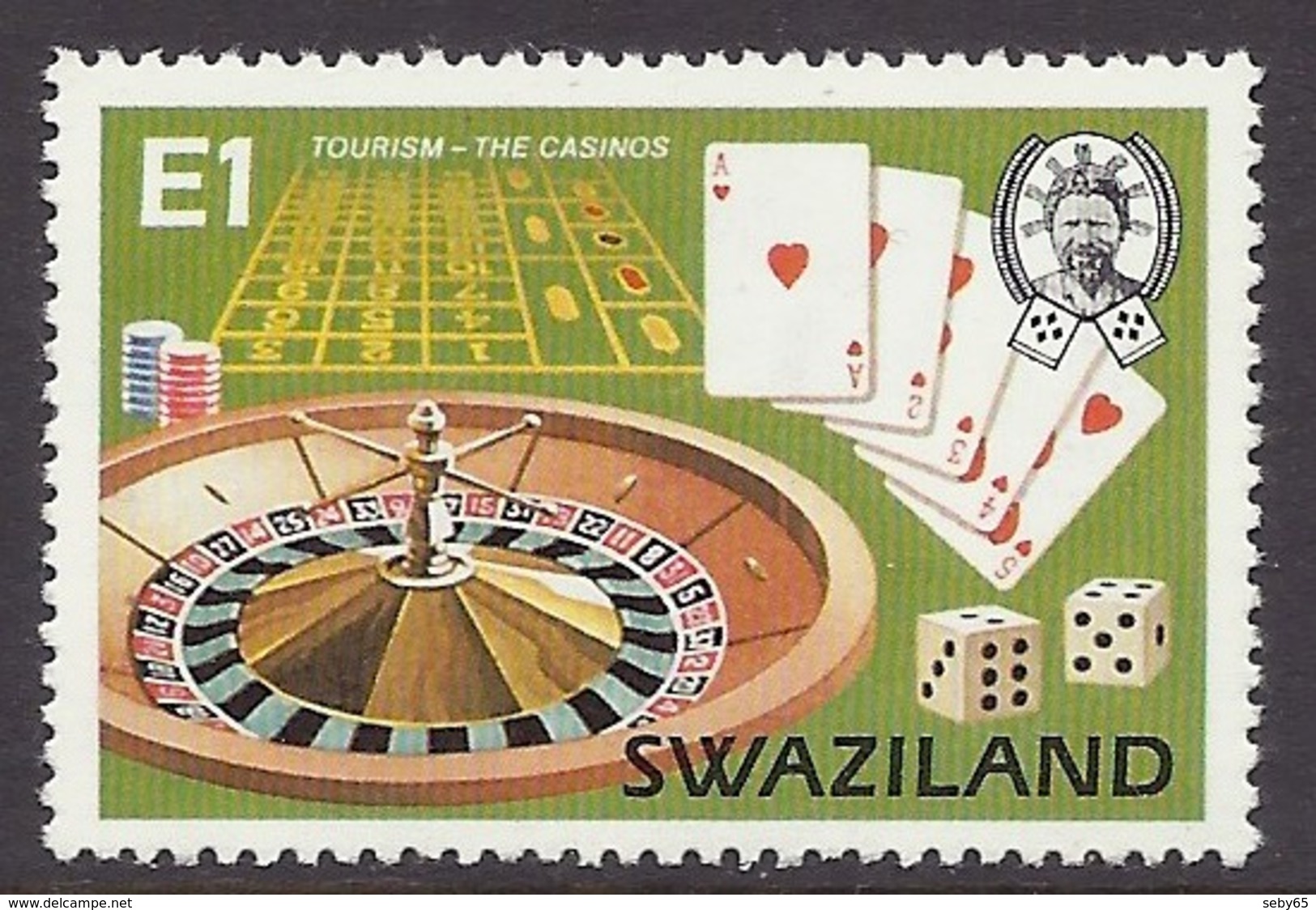 Swaziland 1981 Tourism - The Casinos, Roulette Games, Playing Cards MNH - Swaziland (1968-...)