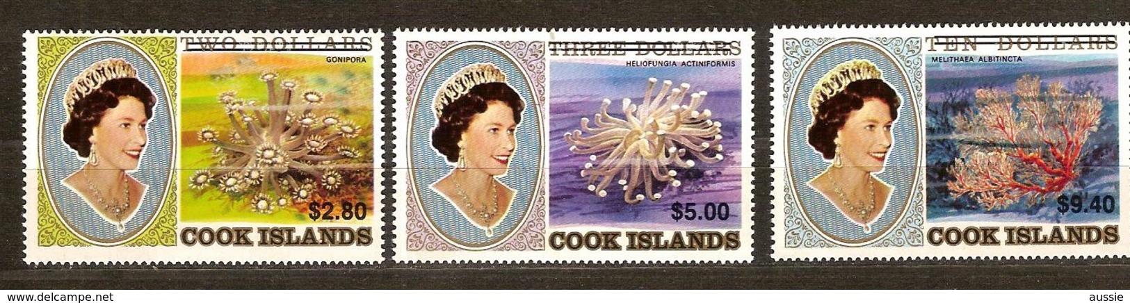 Cook Islands 1987 Yvertnr 933-935 *** MNH Cote 34 Euro Coraux Koralen Surchargé - Cookinseln