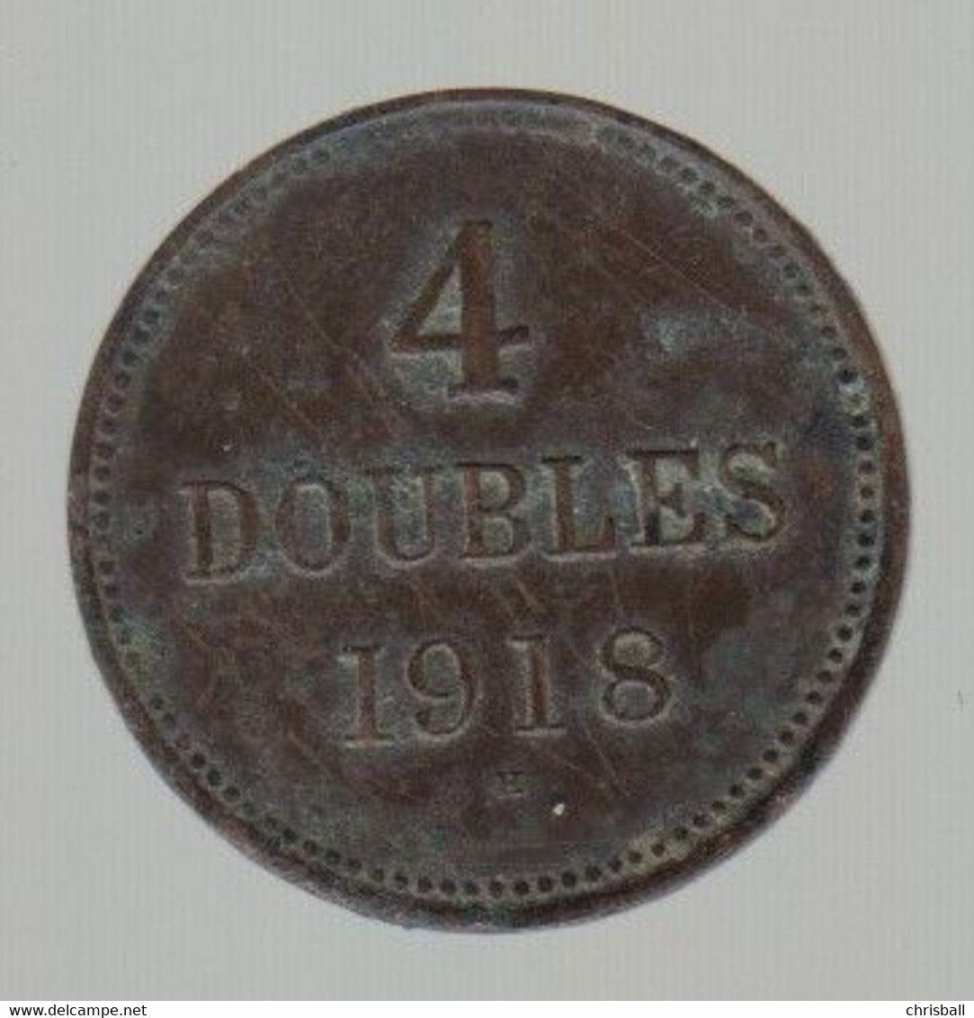 Guernsey Coin 4 Double 1918 - Guernsey