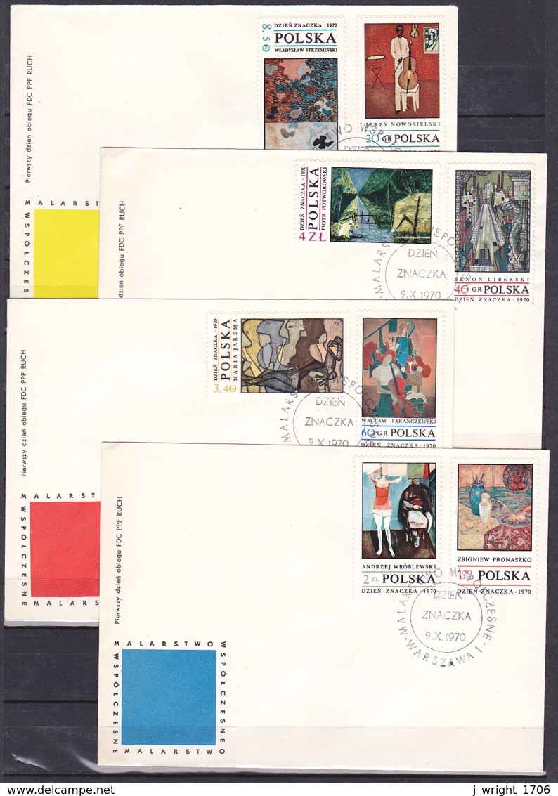 Poland/1970 - Stamp Day/Dzien Znaczka - Set - 4 X FDC - FDC