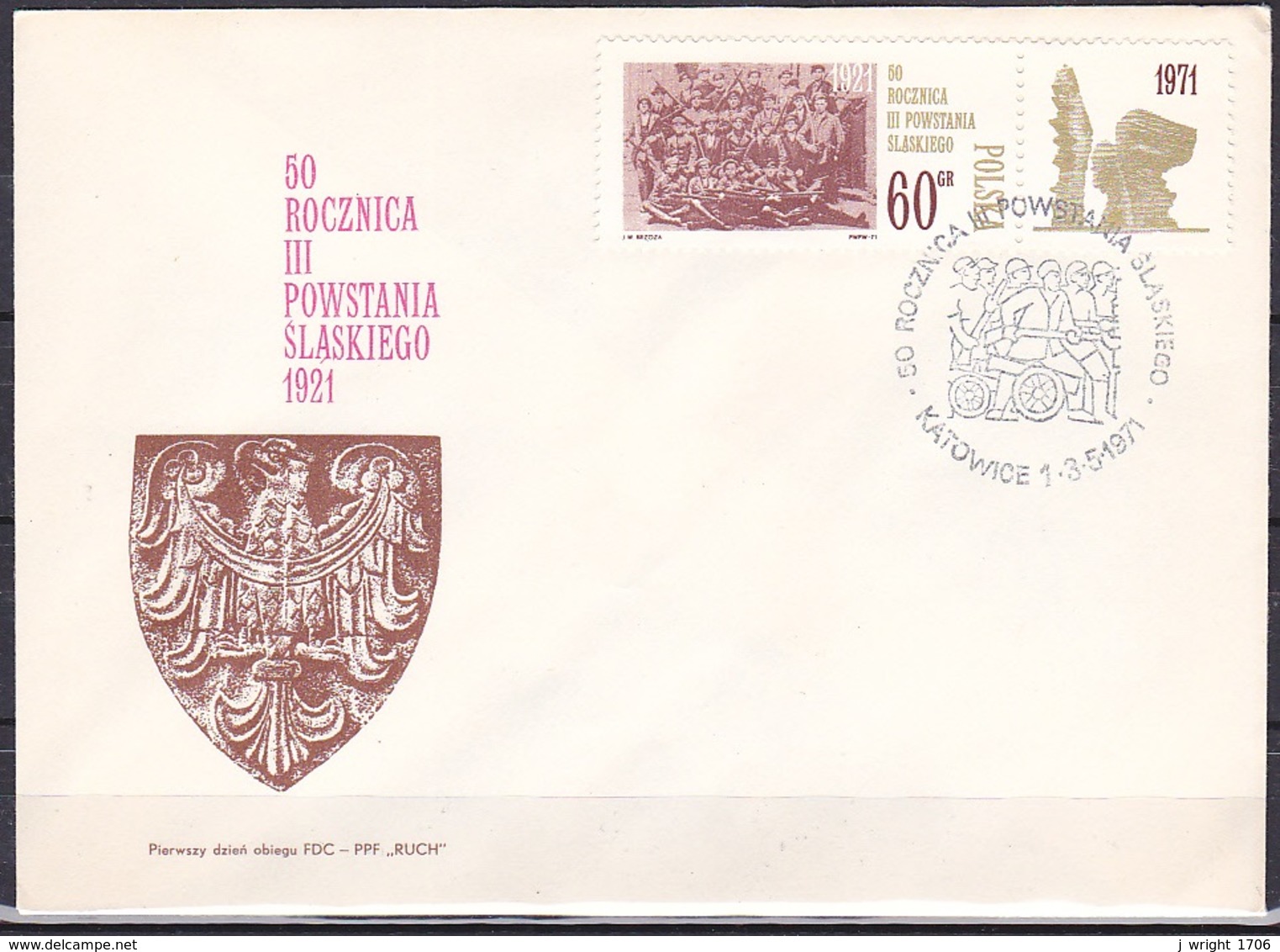 Poland/1971 - Silesian Insurrection/Powstania Slaskiego - 60 Gr - FDC - FDC