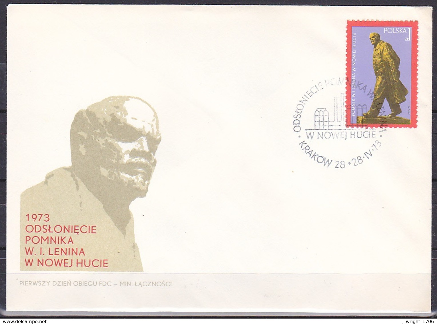 Poland/1973 - Lenin Statue/Pomnika W.I.Lenina - 1 Zl - FDC - FDC