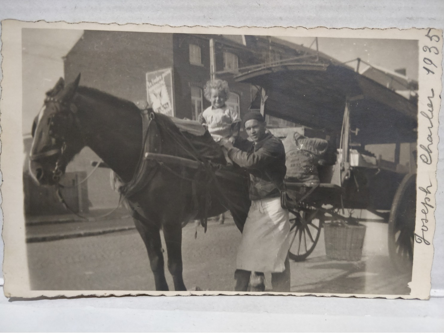 Carte Photo. Attelage Cheval. Livraison. Grivegnée, Liège. 1935. Joseph Charlier - Photographie