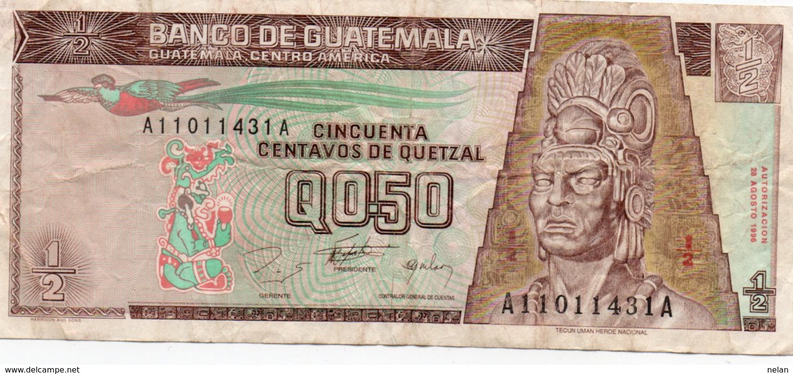 GUATEMALA 0,50 QUETZAL 1996 P-96 - Guatemala