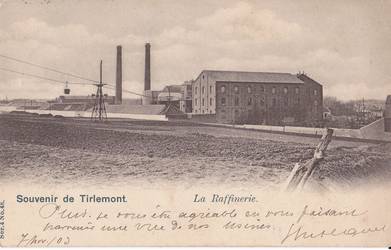 Souvenir De Tirlemont La Raffinerie A Circulé 1903 - Mont-Saint-Guibert