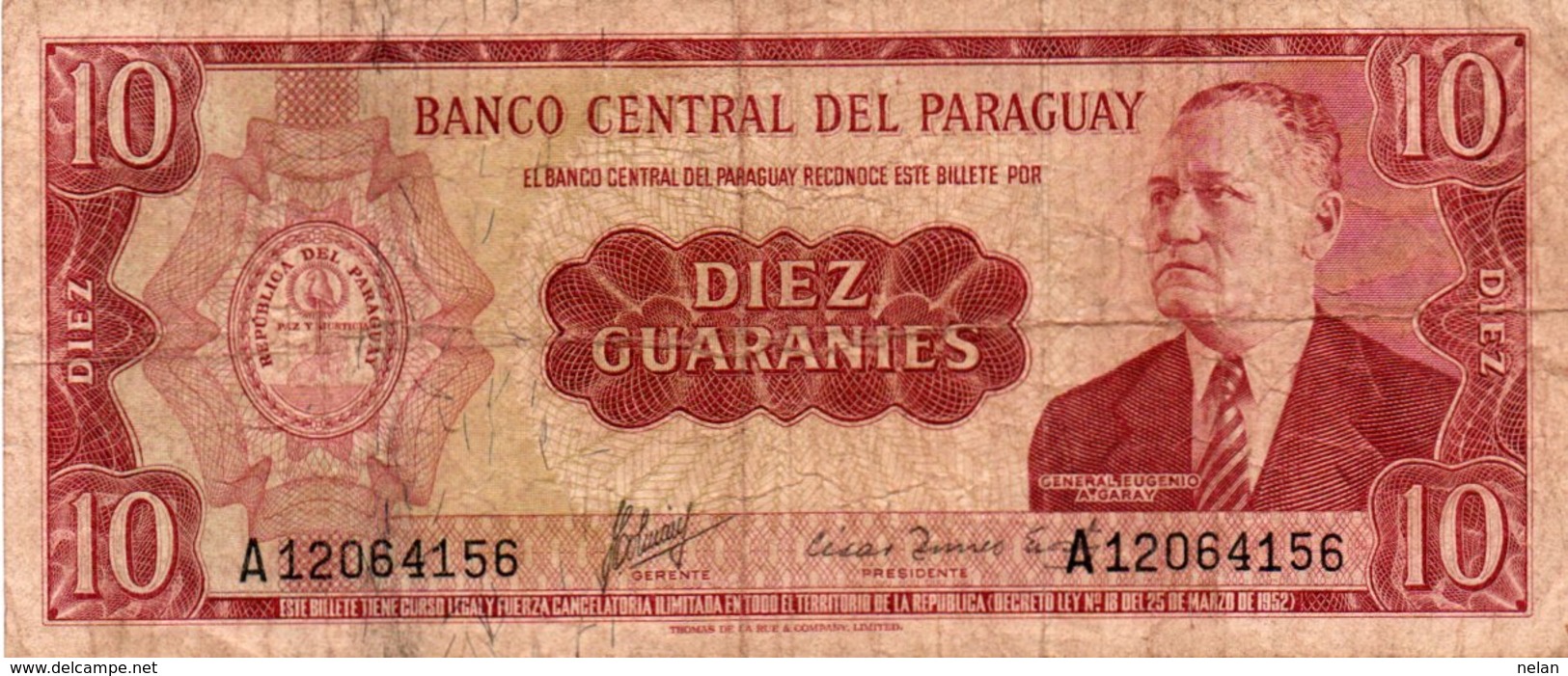 PARAGUAY 10 GUARANIES 1963 P-196 - Paraguay