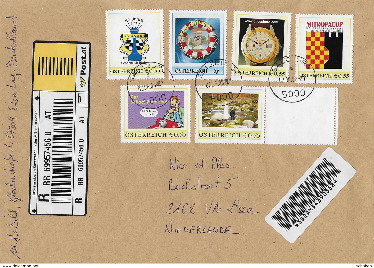 Osterreich Austria ; Chess Schach Ajedrez; ;Spezial Sammlung;  Personalisierte Marken , Pers. Stamps/shts/cvrs + Katalog - Andere & Zonder Classificatie