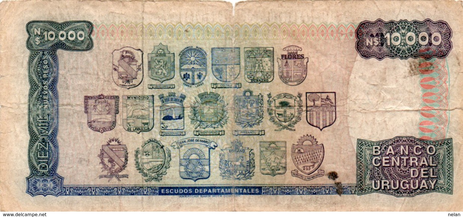 URUGUAY 10000 NUEVOS PESOS 1987 P-67 - Uruguay