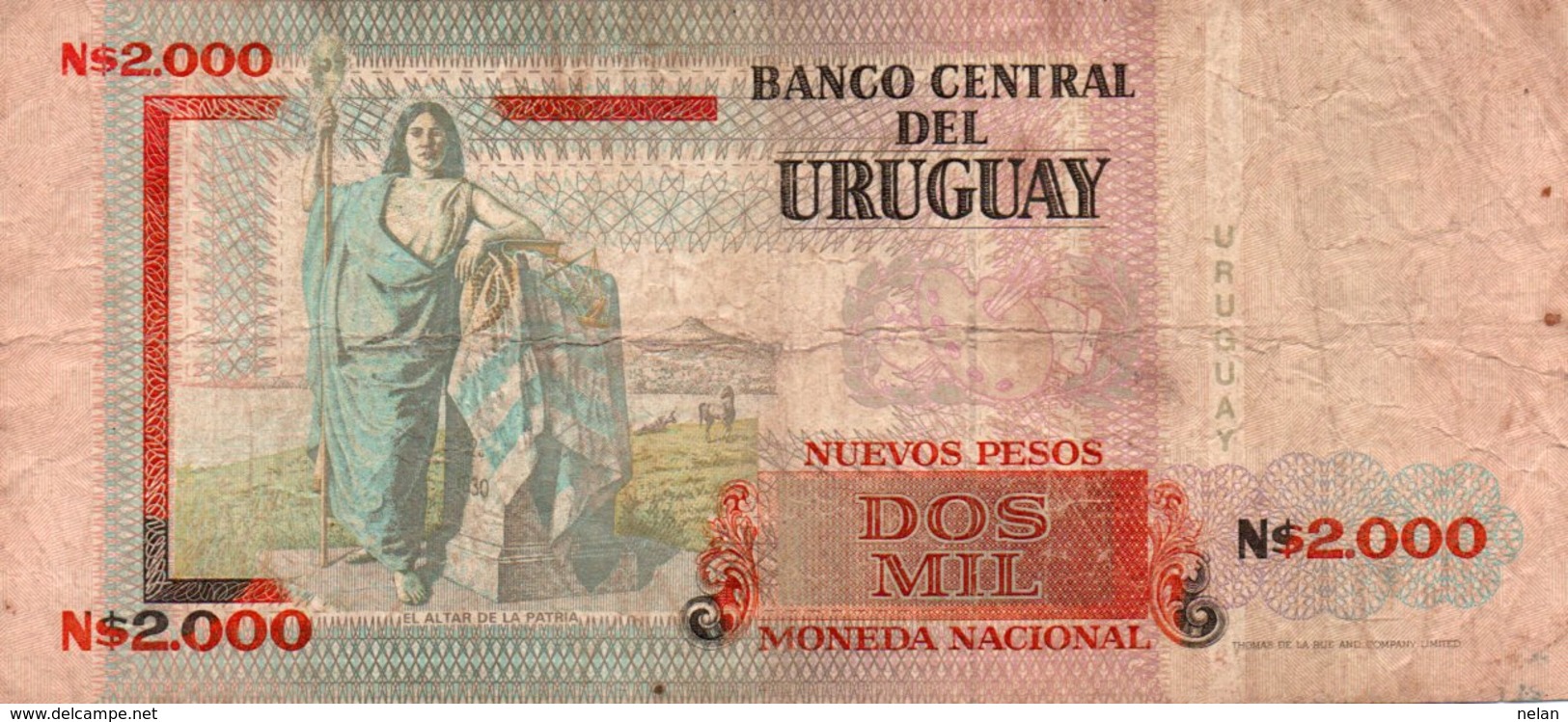 URUGUAY 10000 NUEVOS PESOS 1989 P-68 - Uruguay