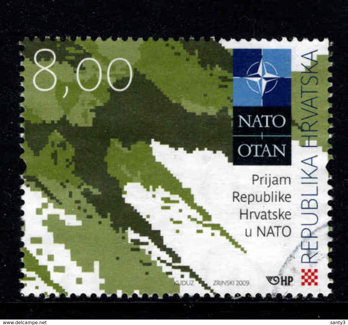 Kroatie, Yv 844 Jaar 2009, Gestempeld, Zie Scan - Croatie