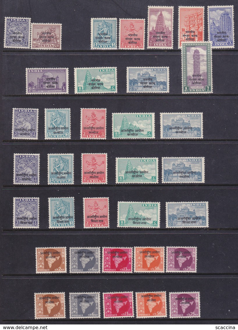 INDIA Franchigia Militare   1953-63     7 Serie Cpl + Valori MNH**MLH* - Franchigia Militare