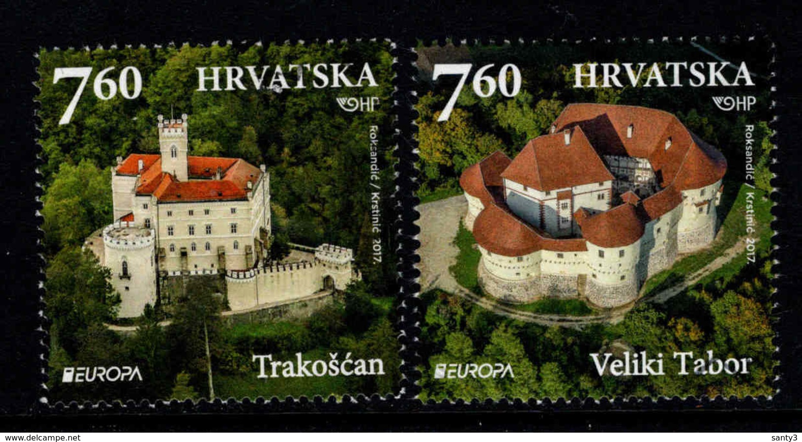 Kroatie, Yv 1183 + 84 Jaar 2017, Reeks,  Europa Cept,  Gestempeld, Zie Scan - Croatie