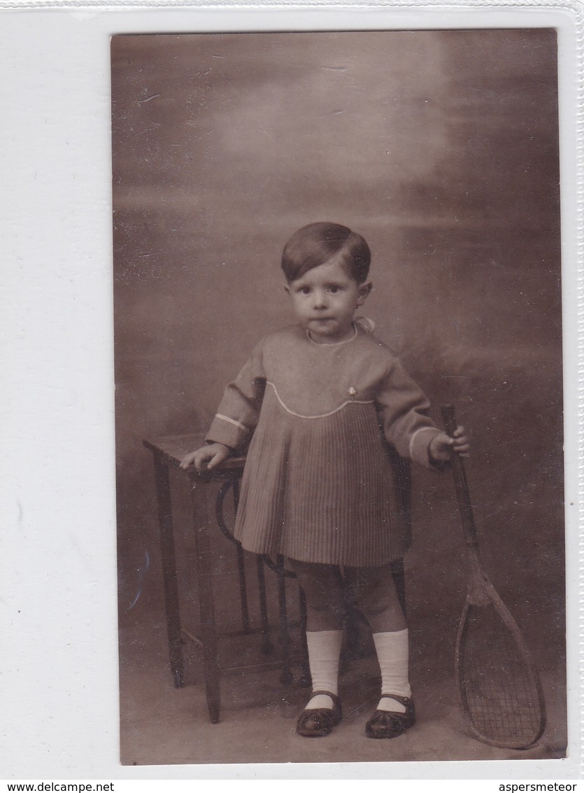 NIÑA GIRL FILLE MENINA TENNIS VINTAGE VOYAGE CIRCA 1922- BLEUP - Fotografie