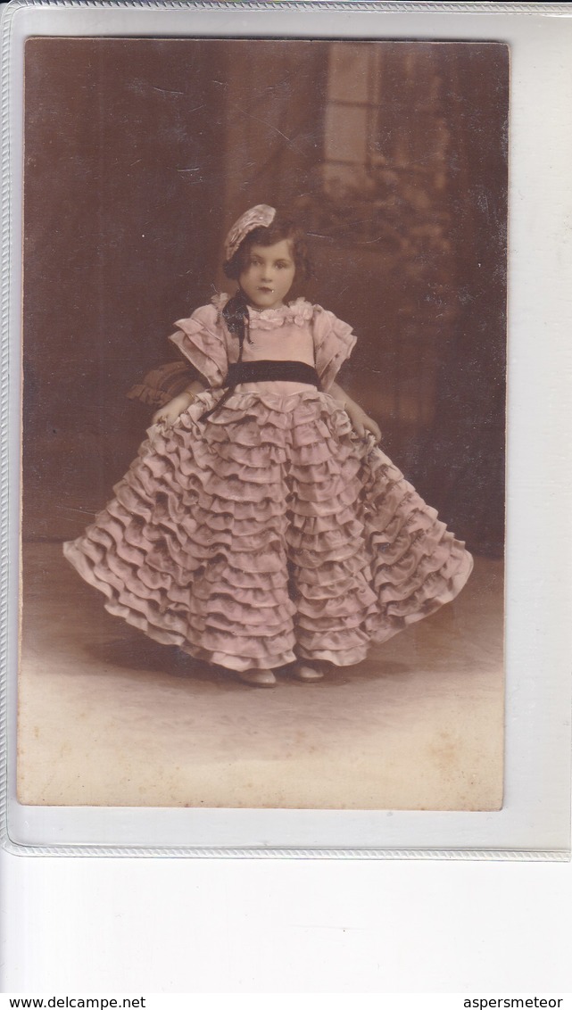 NIÑA GIRL FILLE MENINA VINTAGE COLORISE-CIRCA 1900s- BLEUP - Fotografie