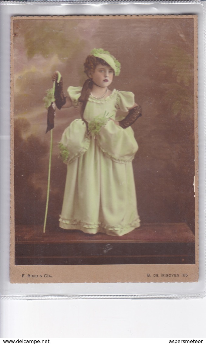 NIÑA FILLE MENINA GIRL DISFRAZ COSTUME DAMA ANTIQUA DAME ANTIQUE COLORISE CIRCA 1910s- BLEUP - Fotografie