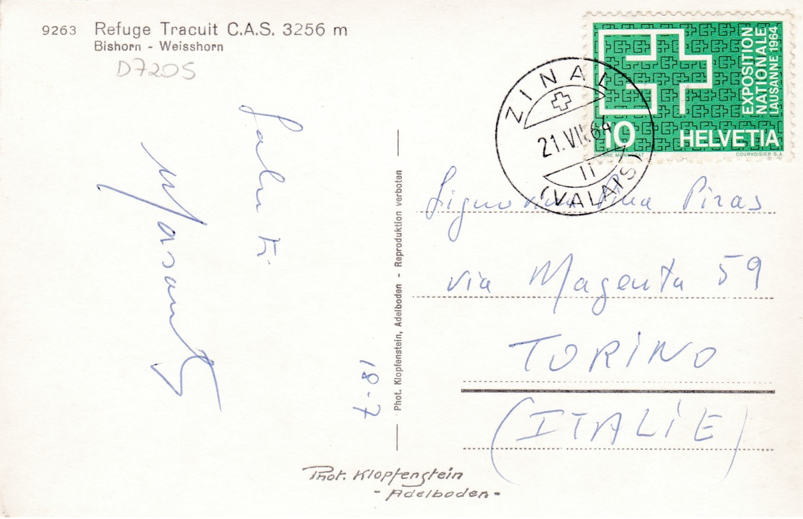 Old Post Card Of Refuge Tracuit,Bishorn,Weisshorn.Pennine Alps,Switzerland,Y57. - Horn