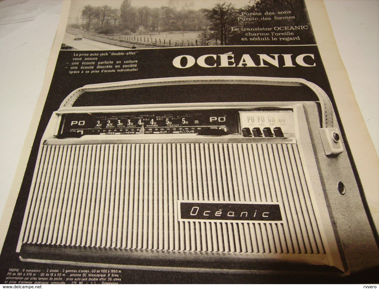 ANCIENNE  PUBLICITE TRANSISTOR  OCEANIC 1961 - Other & Unclassified