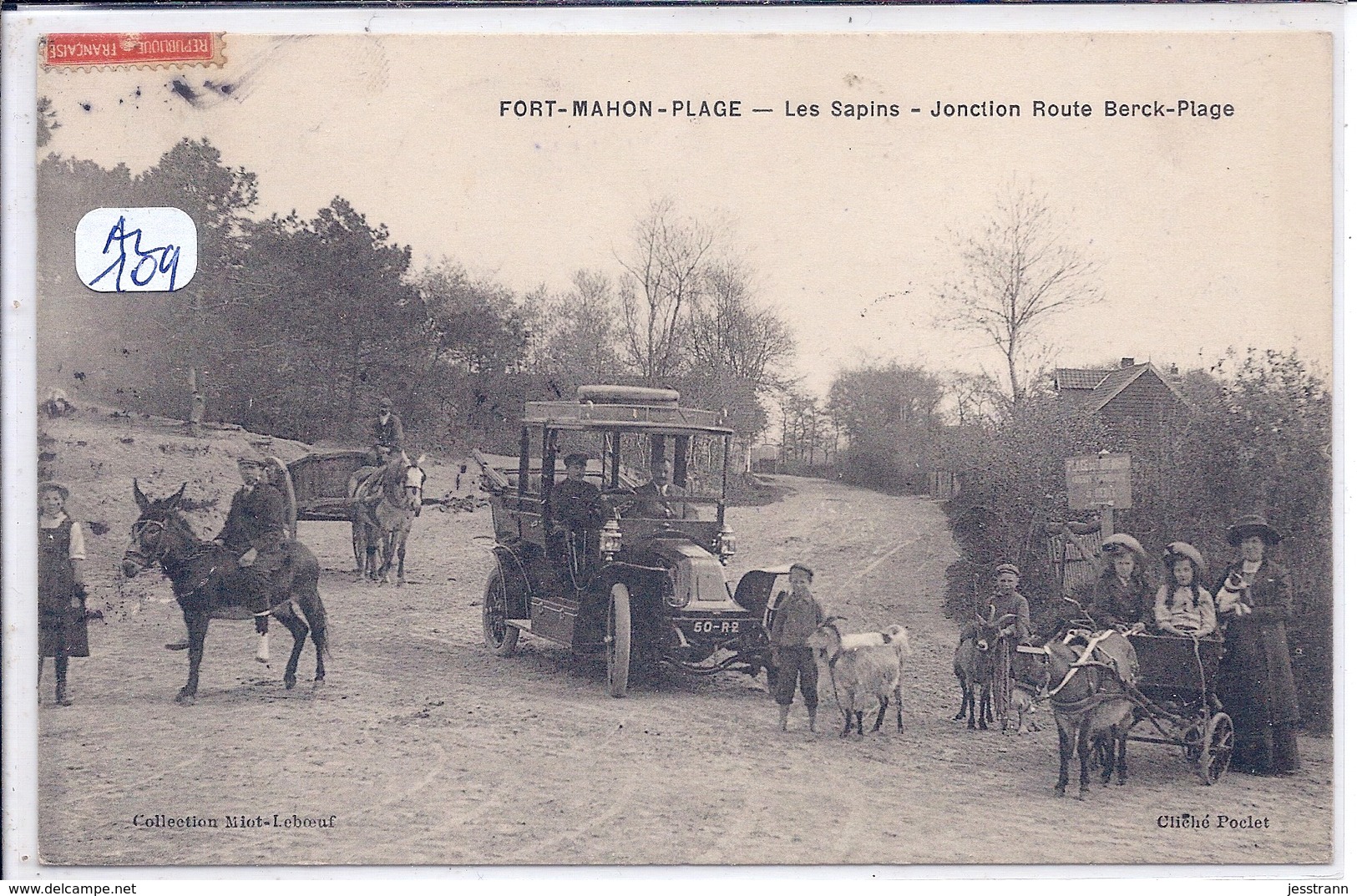 FORT-MAHON- LES SAPINS- TRES BEAU TAXI- ATTELAGE D ANE- DE CHEVAL- JEUNES CHEVRIERS ET LEURS CHEVRES- TOP - Fort Mahon