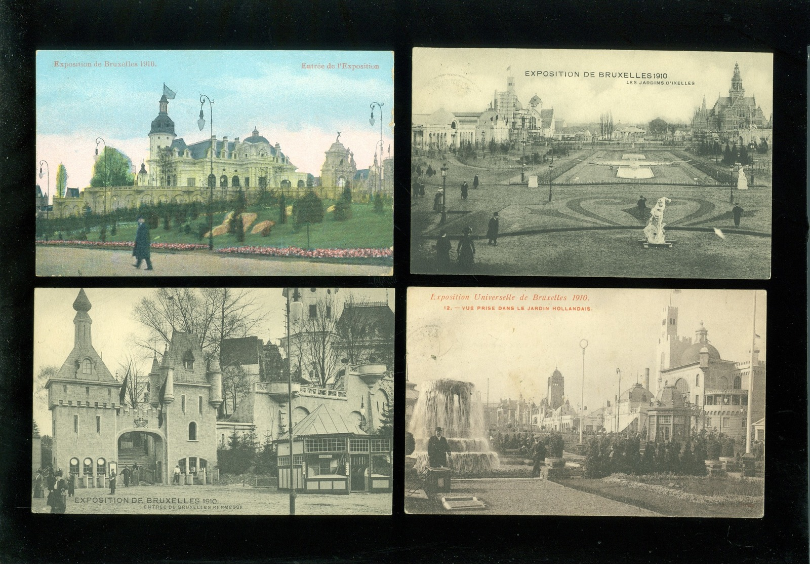 Beau lot de 60 cartes postales de l' Exposition de Bruxelles 1910        Mooi lot van 60 postkaarten van tentoonstelling