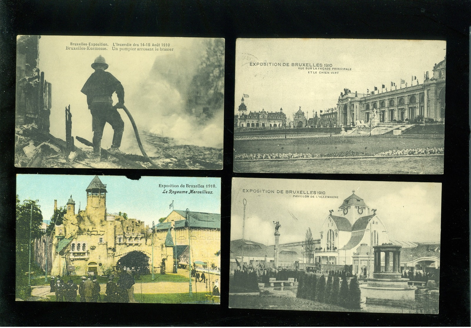 Beau lot de 60 cartes postales de l' Exposition de Bruxelles 1910        Mooi lot van 60 postkaarten van tentoonstelling