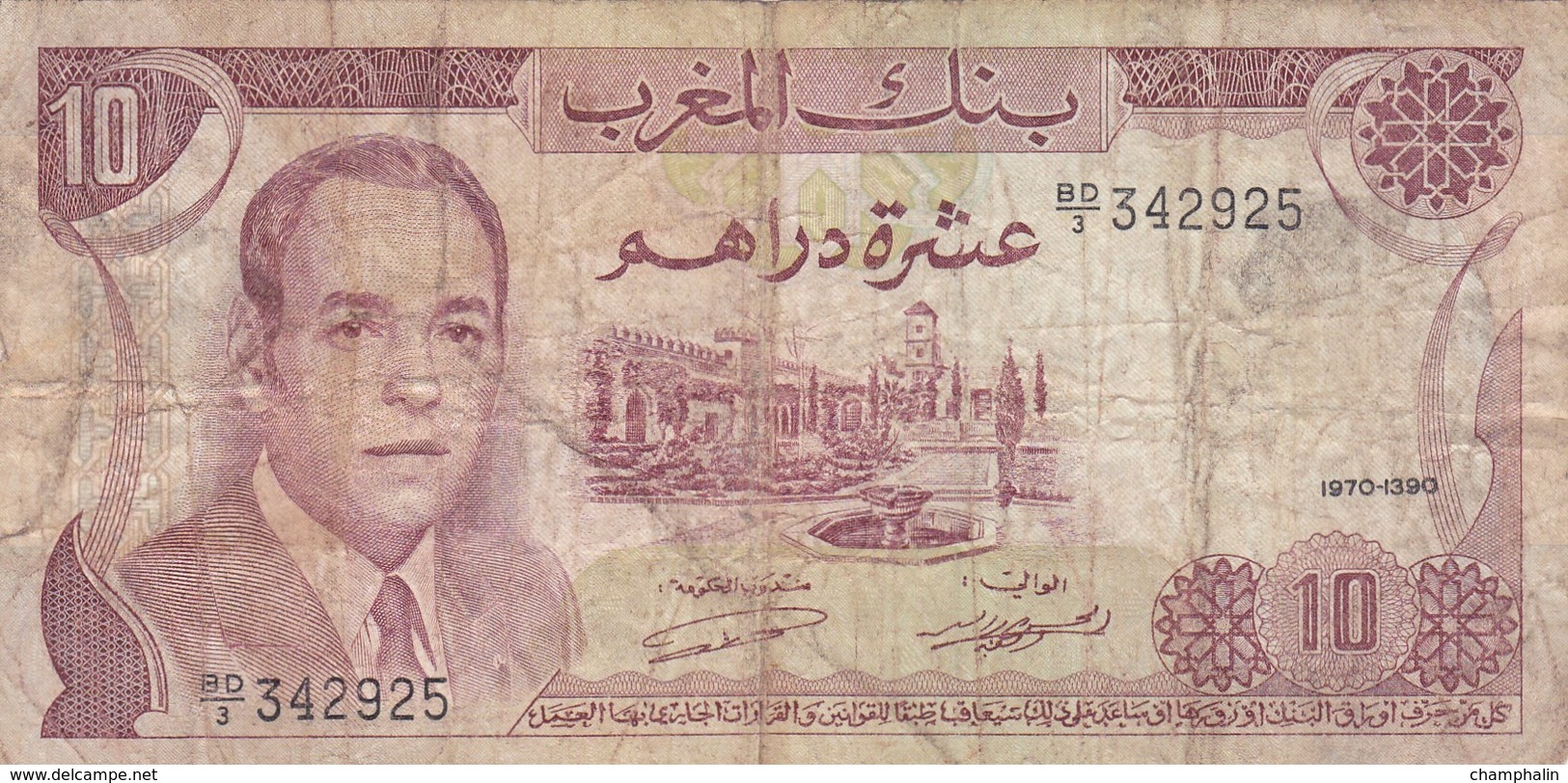 Maroc - Billet De 10 Dirhams - 1970 - Hassan II - Maroc