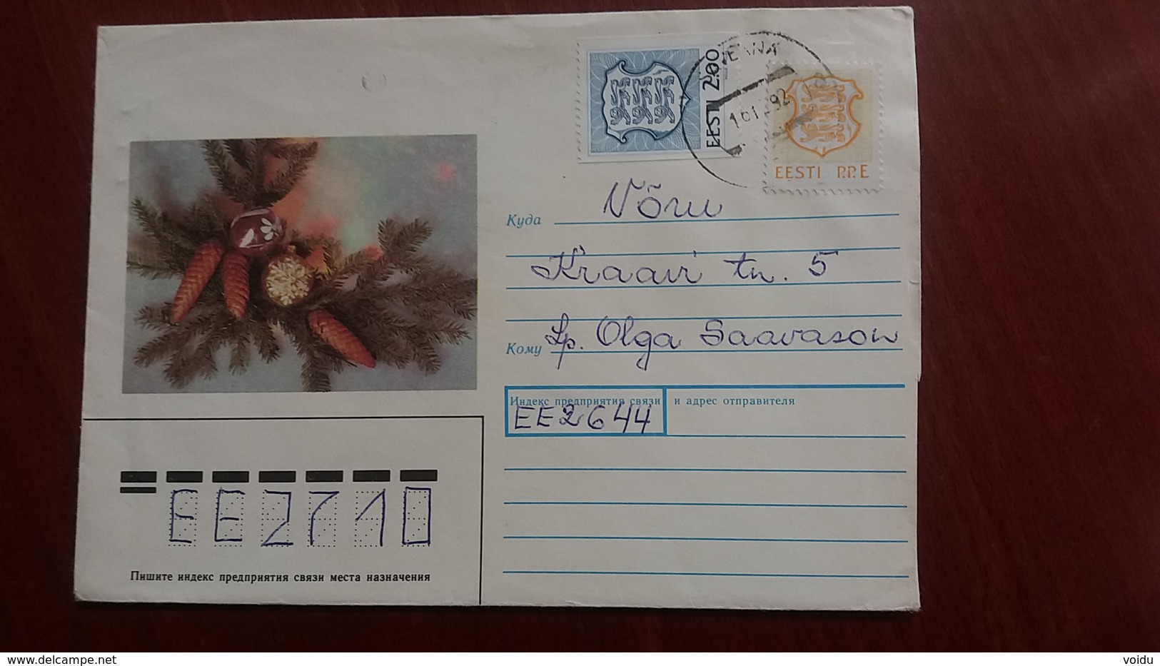 Estonia  1992, 1993  Domestic Cover, Inflation Time - Estonia