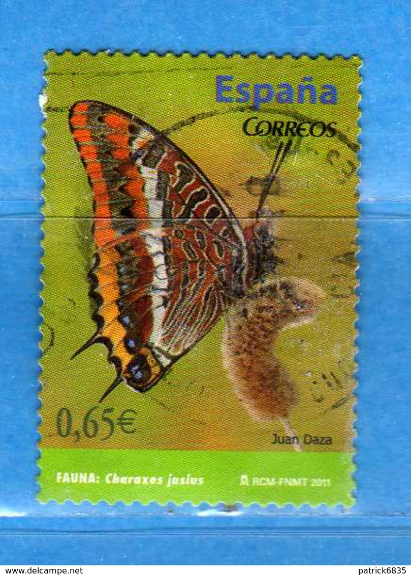 (1Us) )  SPAGNA °- 2011 - FARFALLE - PAPILLON - MARIPOSAS- CHARAXES . UNIF. 4307.  Vedi Descrizione. - Usati