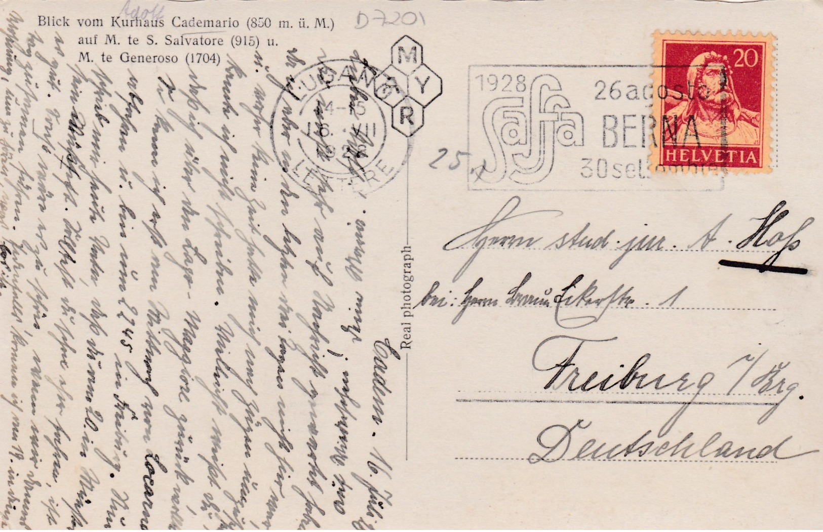 Old Post Card Of Vista Dal Kurhaus Cademario,lake Of Lugano., Switzerland ,Q79. - Cademario