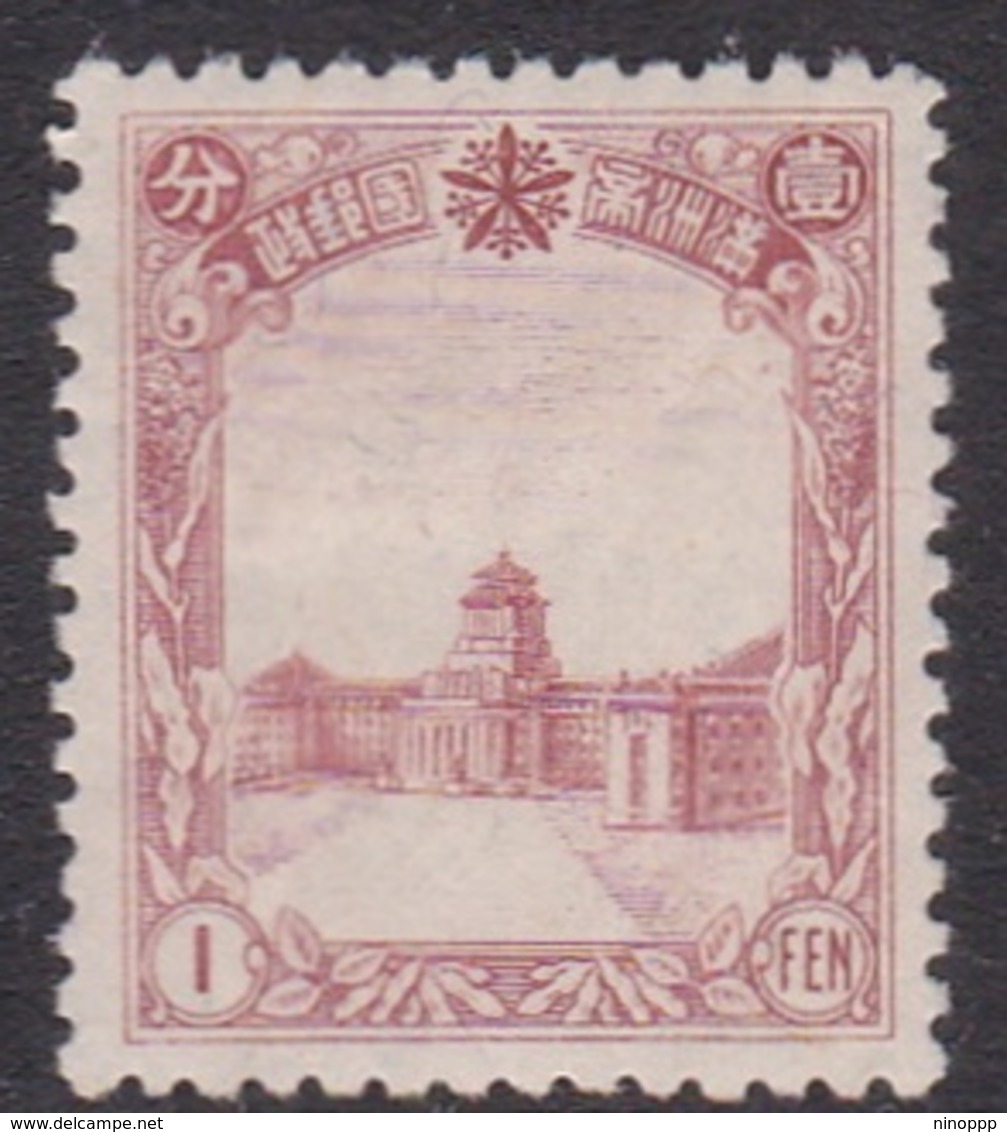 China Manchukuo Scott 84  1936 Definitive 1 Fen Red Brown, Mint Hinged - 1932-45 Manchuria (Manchukuo)