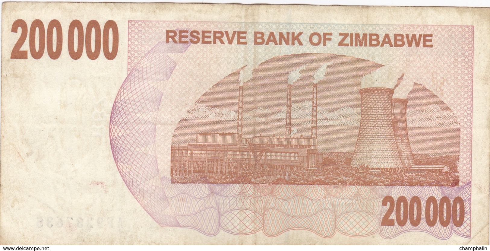 Zimbabwe - Billet De 200000 Dollars - 1er Juillet 2007 - Zimbabwe