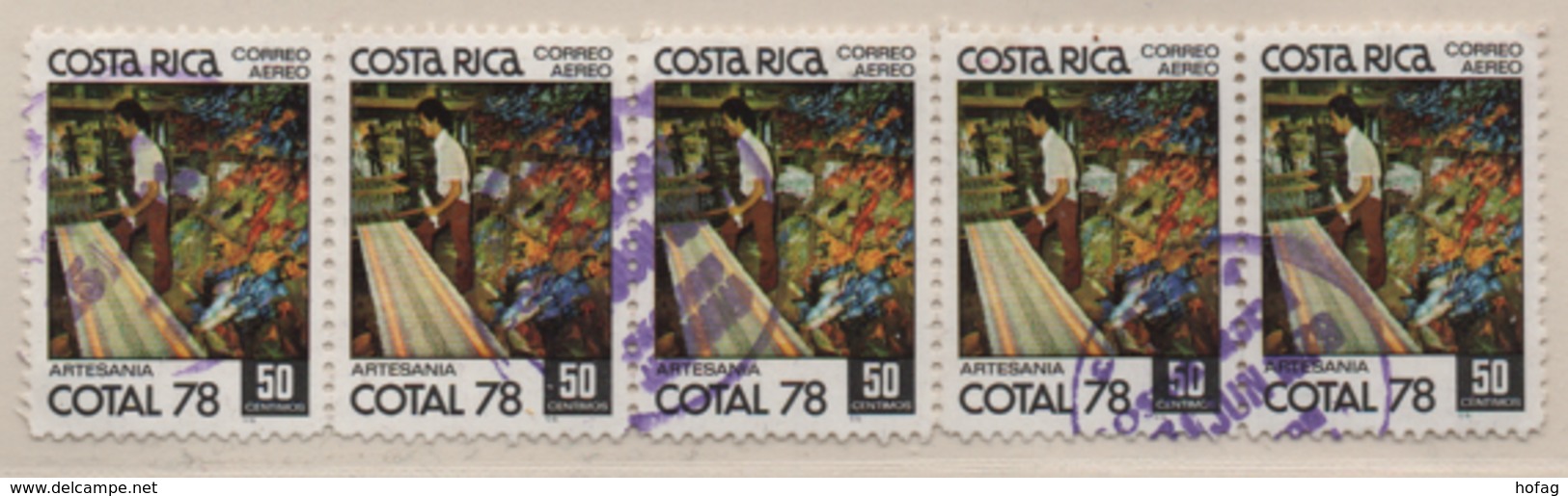 Costa Rica 1978 MiNr.: 987 Cotal Gestempelt 5er Streifen; Scott: C706 Used - Costa Rica