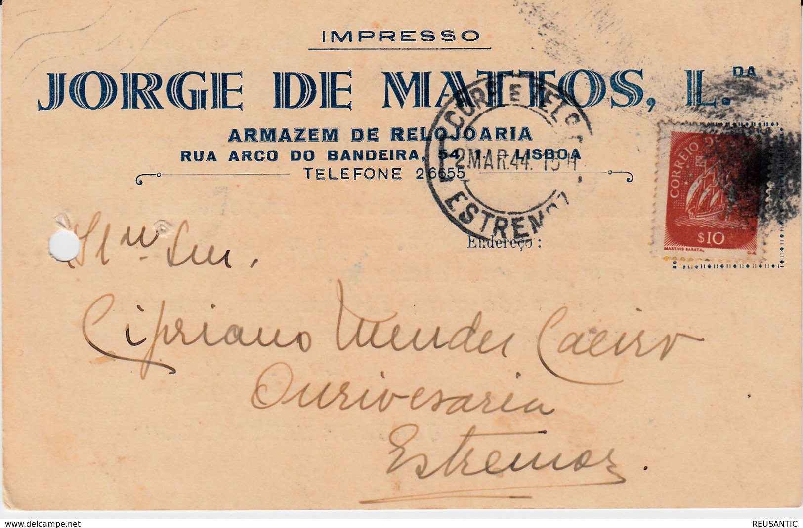 POSTAL COMERCIAL DE PORTUGAL.- RELOGIOS - JORGE DE MATTOS - ESTREMOZ - Autres & Non Classés