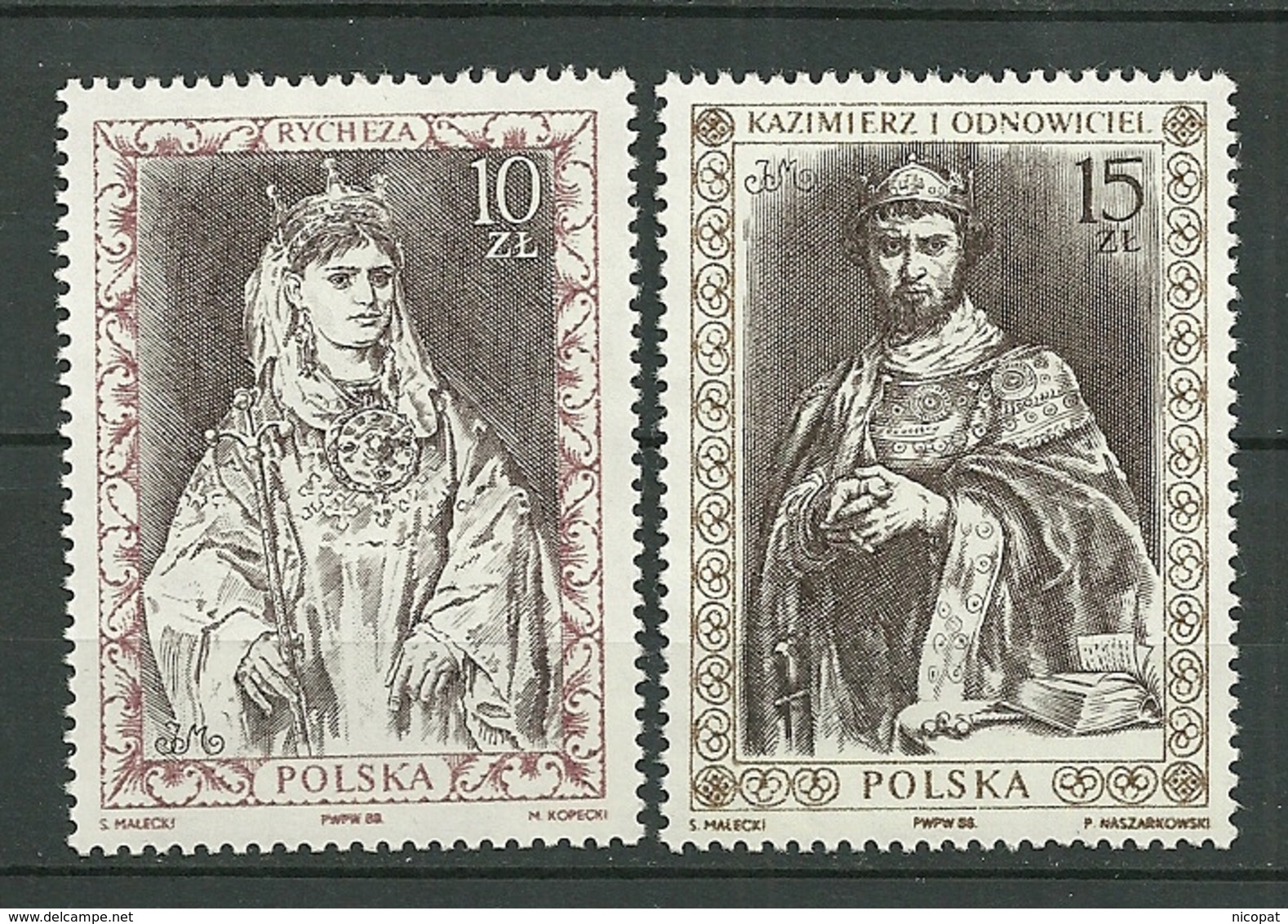 POLAND MNH ** 2984-2985 ROIS ET PRINCES. RYCHEZA. KAZIMIERZ 1er ODNOWICIEL - Neufs