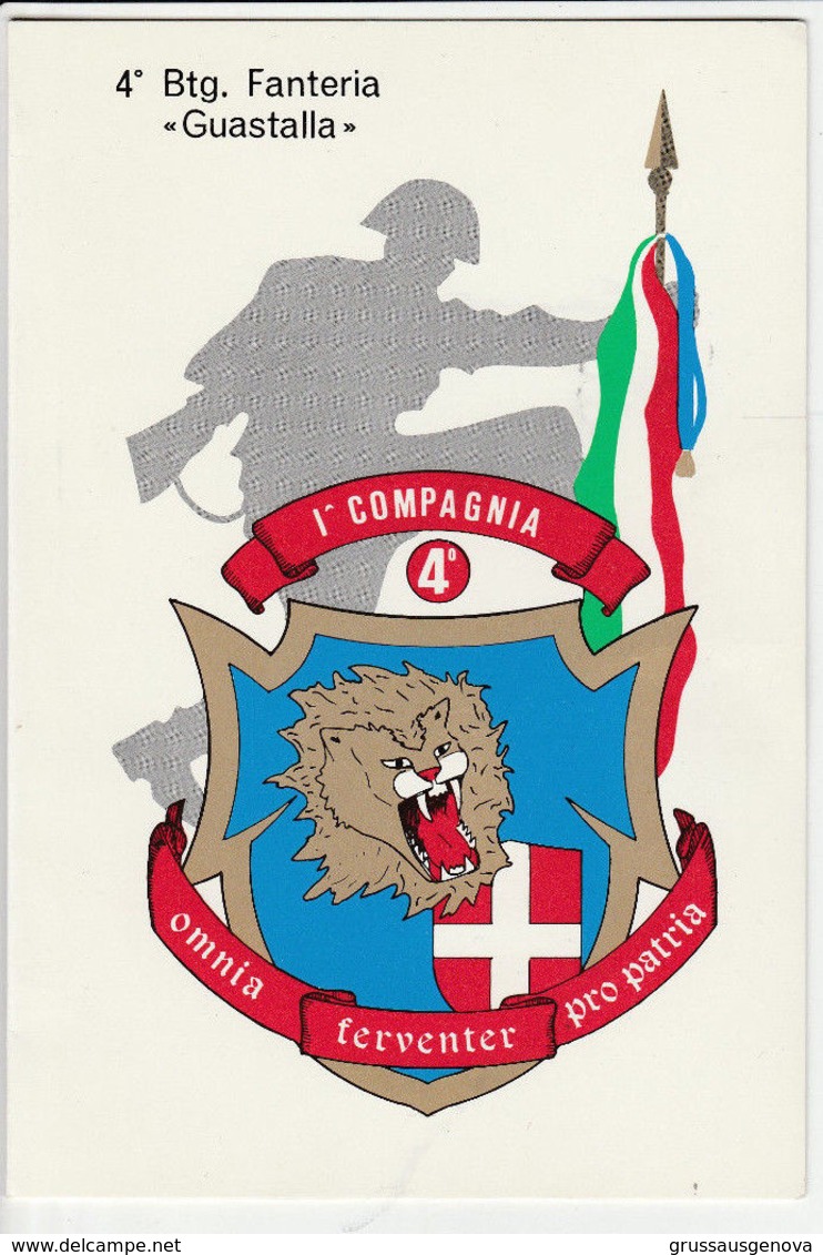 3) 4° BATTAGLIONE FANTERIA GUASTALLA CARTONCINO AUGURALE 11,5 X 17 Cm - Altri & Non Classificati