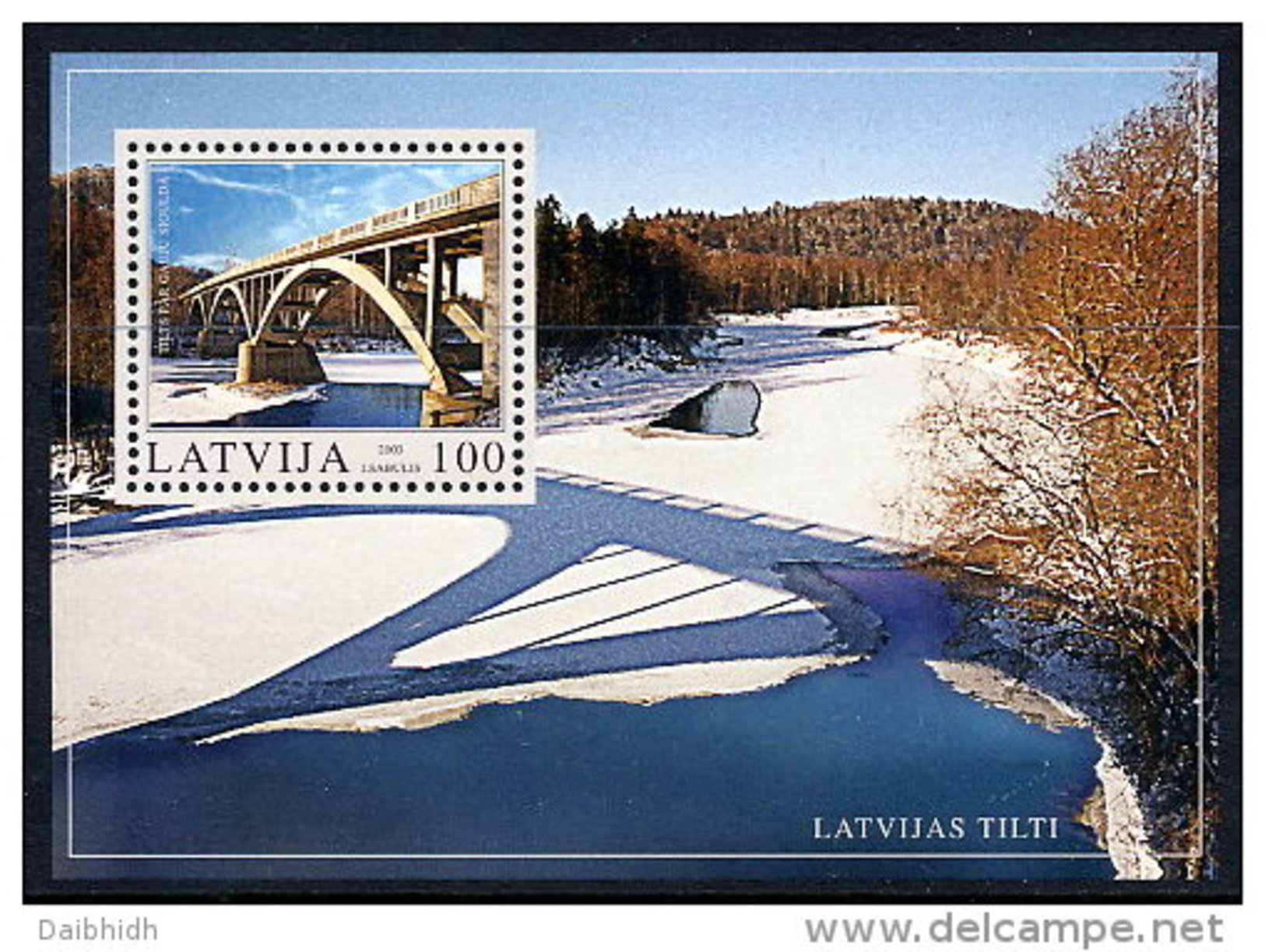 LATVIA 2003 Sigulda Bridge Block MNH / **.  Michel Block 17 - Letonia