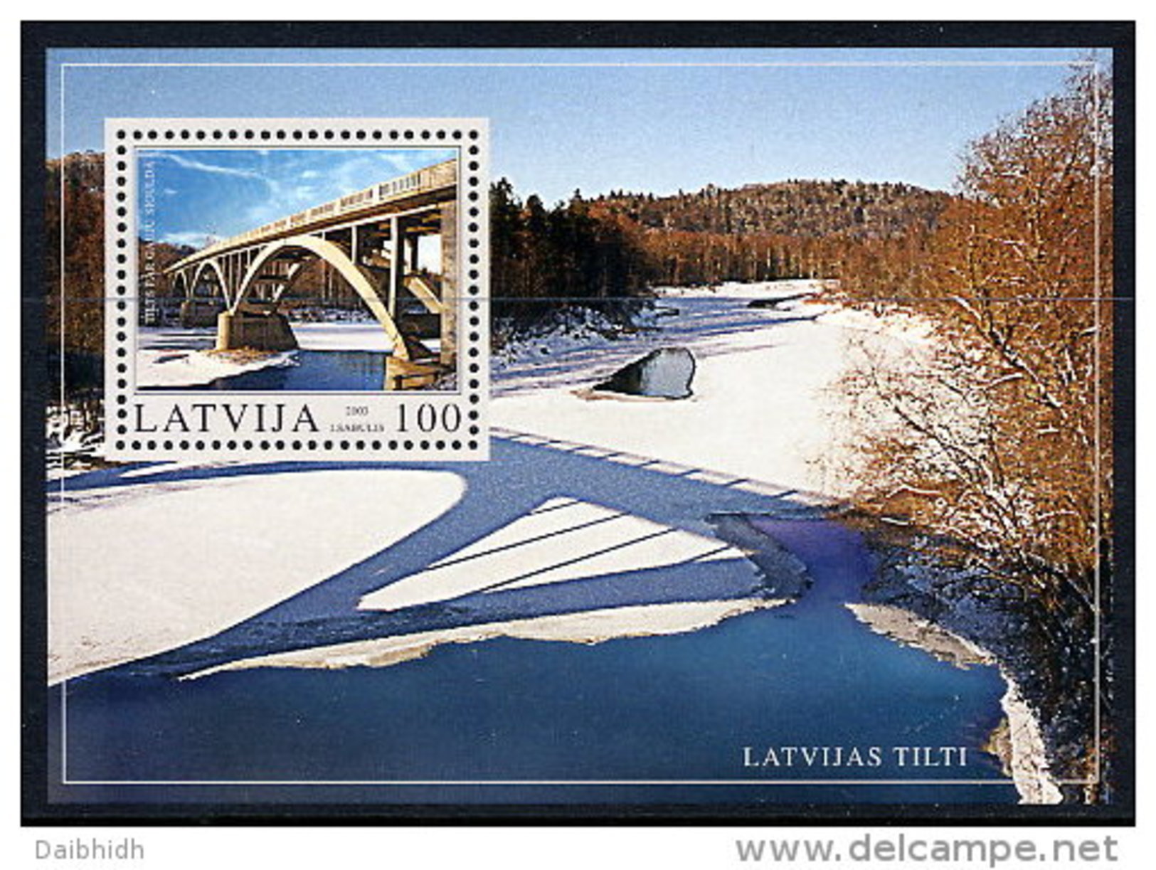 LATVIA 2003 Sigulda Bridge Block MNH / **.  Michel Block 17 - Lettonie