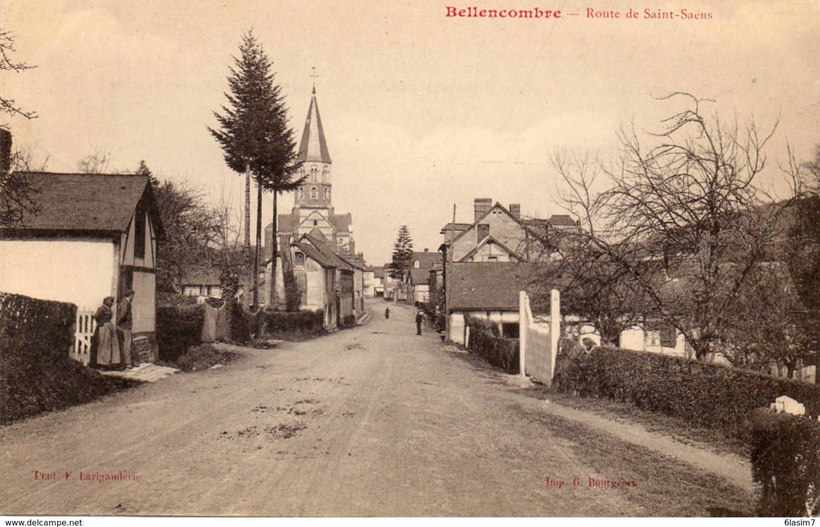 CPA - BELLENCOMBRE (76) - Aspect De L'entrée Du Bourg Par La Route De Saint-Saens En 1907 - Bellencombre