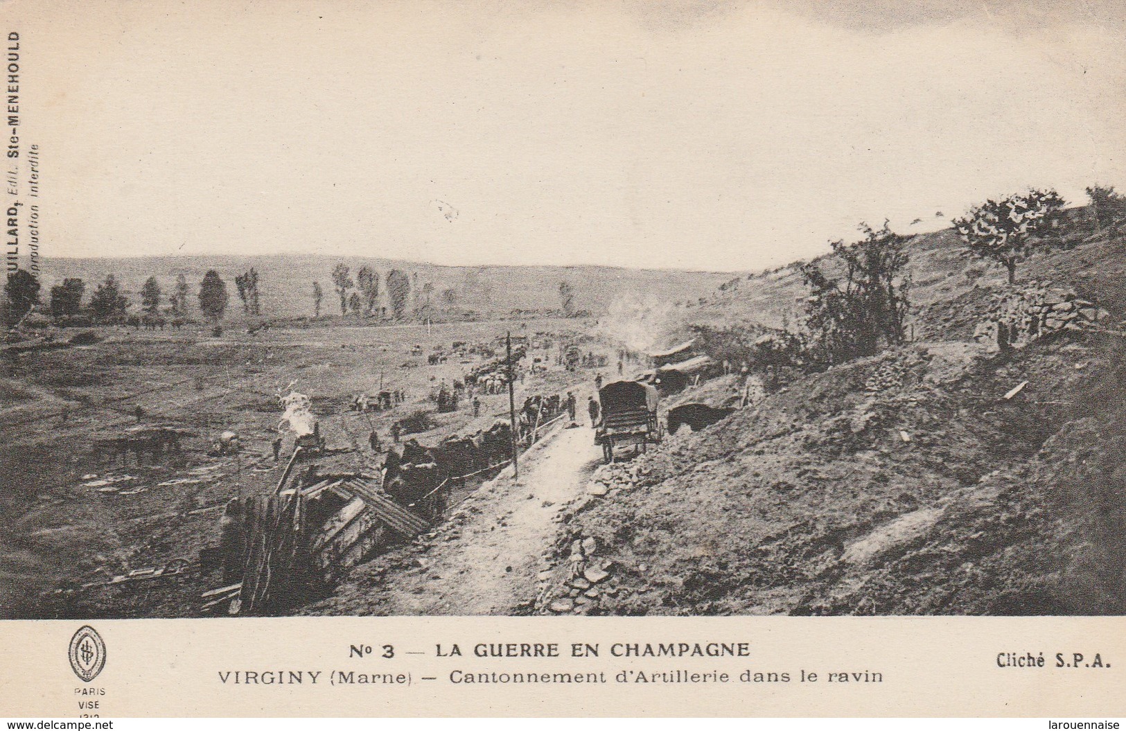 51 - VIRGINY - Cantonnement D' Artillerie Dans Le Ravin - Autres & Non Classés