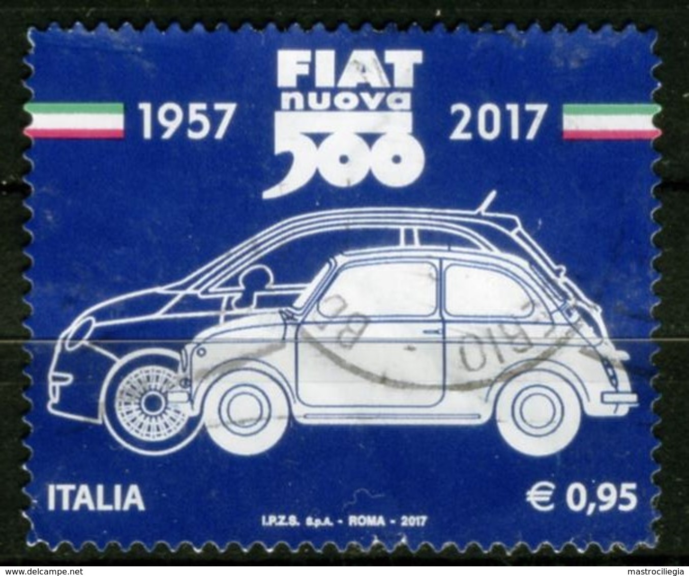 ITALIA 2017 Castello Doria Dolceacqua  Fiat Nuova 500  Francobolli Usati - 2011-20: Usati