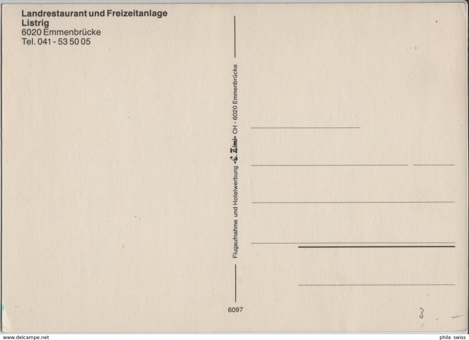 Landrestaurant Und Freizeitanlage Listrig .- Emmenbrücke - Flugaufnahme E. Zimi - Other & Unclassified