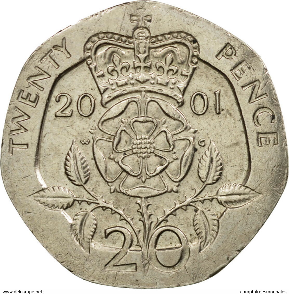 Monnaie, Grande-Bretagne, Elizabeth II, 20 Pence, 2001, TTB, Copper-nickel - 20 Pence
