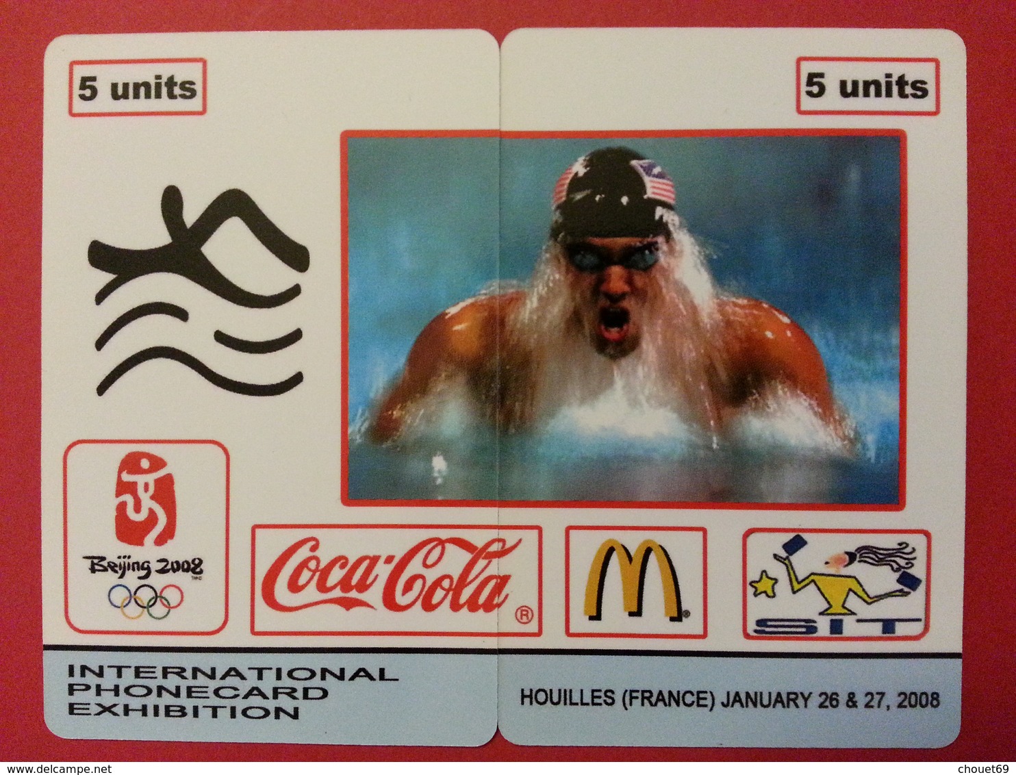 SIT 2008 Houilles 2 Cards Puzzle JO Coca Cola Mc Donalds Natation 100 Exemplaires Willcom - Israel