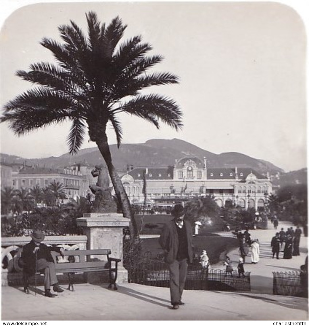 FRANCE 06 - NICE - CARTE STEREOSCOPIQUE - ** Vue Prise De La Terrasse Du Jardin ** SUPERBE - Steglitz - Berlin 1904 ! - Photos Stéréoscopiques