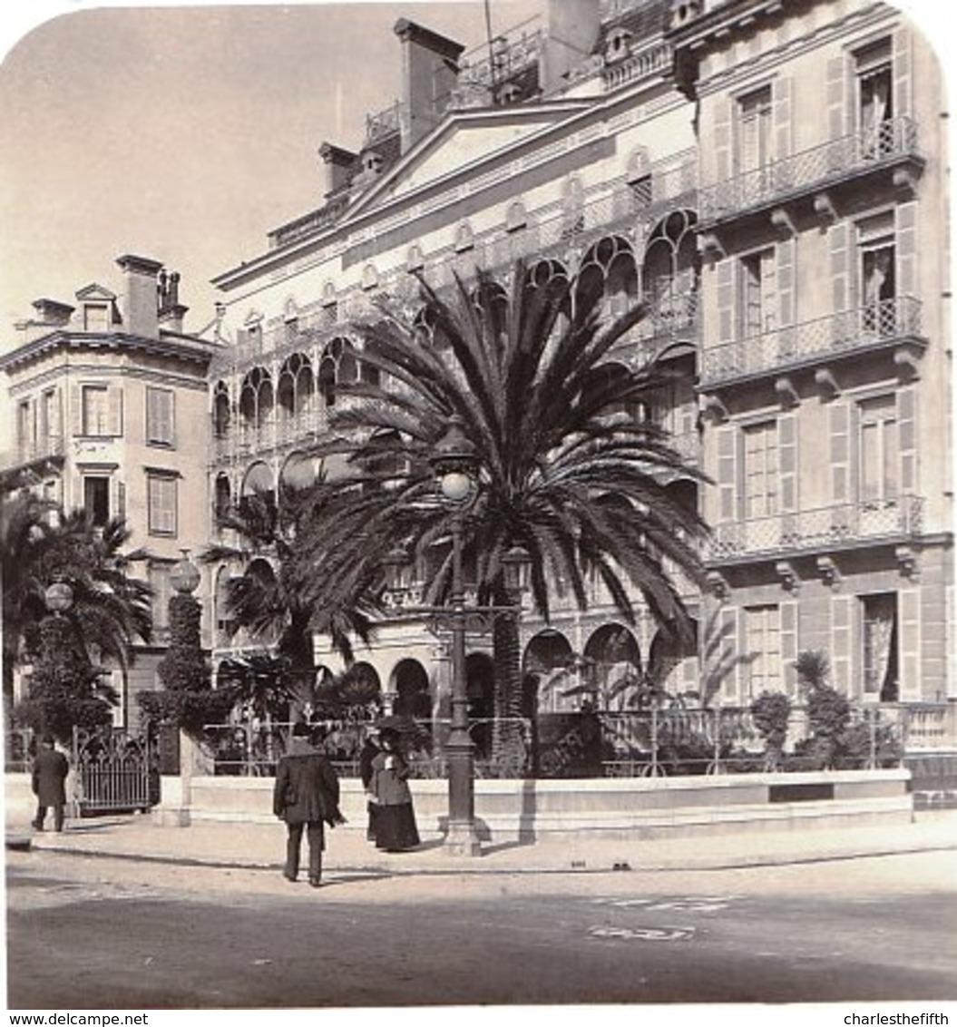 FRANCE 06 - NICE - CARTE STEREOSCOPIQUE - ** L'Hôtel Et Promenade Des Anglais ** SUPERBE - Steglitz - Berlin 1904 ! - Stereo-Photographie