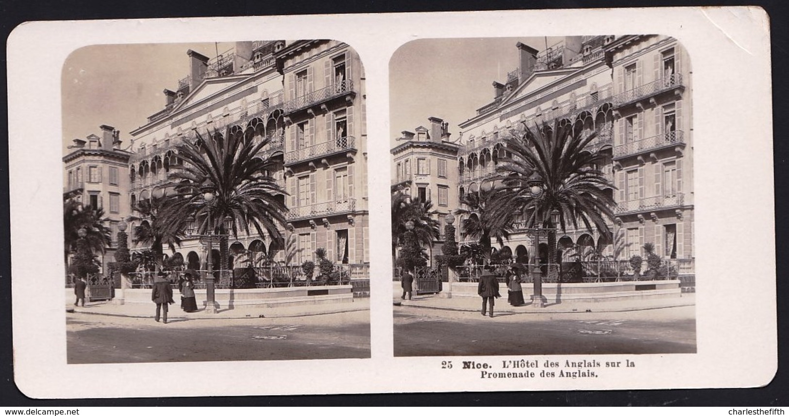 FRANCE 06 - NICE - CARTE STEREOSCOPIQUE - ** L'Hôtel Et Promenade Des Anglais ** SUPERBE - Steglitz - Berlin 1904 ! - Fotos Estereoscópicas