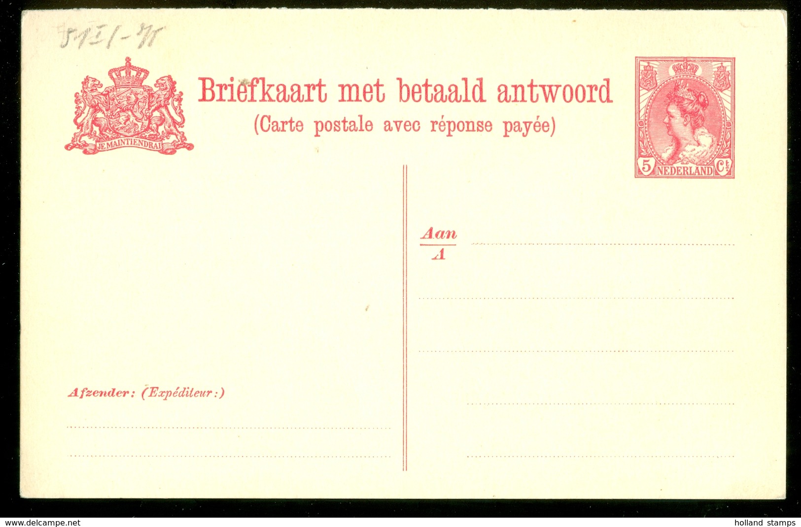 2x BRIEFKAART 1899 VOORDRUK 5 Ct Nvph Nr 60 Ongebruikt Met Antwoord  (11.448o) - Postal Stationery
