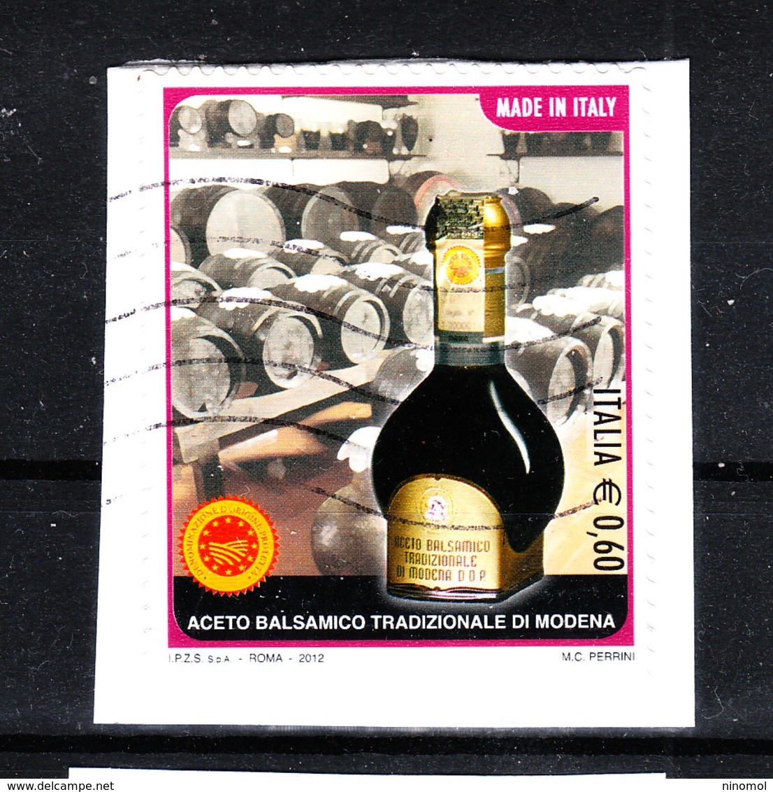 Italia   -    2012.  Aceto Balsamico Italiano. Italian Balsamic Vinegar. Self - Adhesive. Fine - Alimentazione